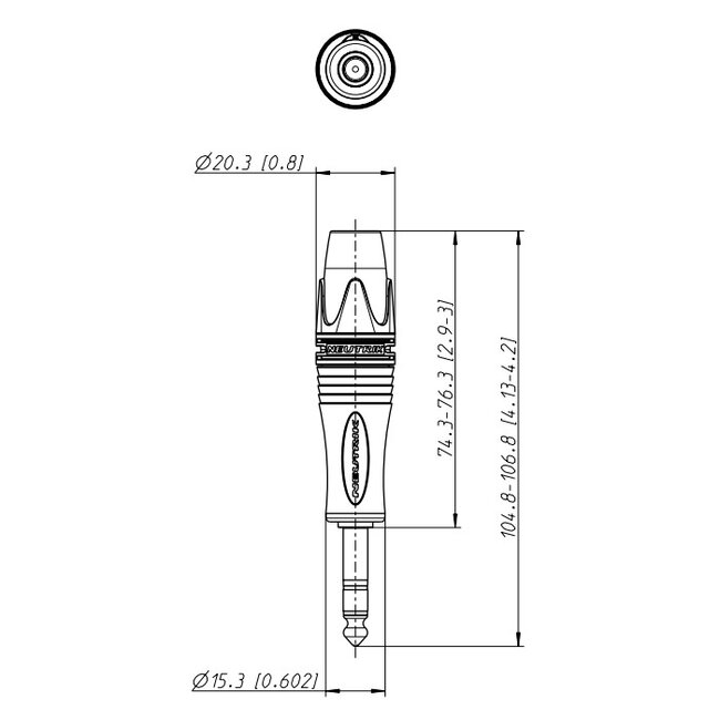 Neutrik NP3XL 6,35mm Jack (m) jumboPLUG connector - metaal - 3-polig / stereo