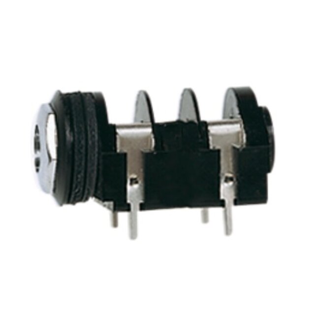 6,35mm Jack (v) PCB connector - plastic - 4 soldeerpunten / mono
