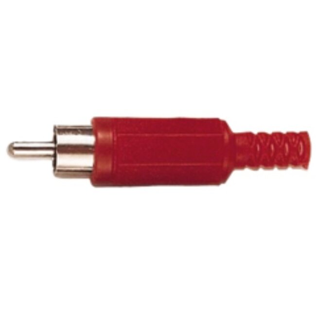 Tulp (m) audio/video connector - plastic / rood