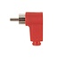 Tulp (m) audio/video connector - haaks - plastic / rood