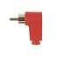 Tulp (m) audio/video connector - haaks - plastic / rood