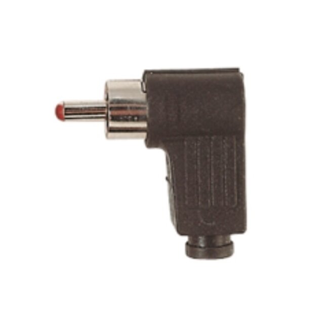 Tulp (m) audio/video connector - haaks - plastic / zwart