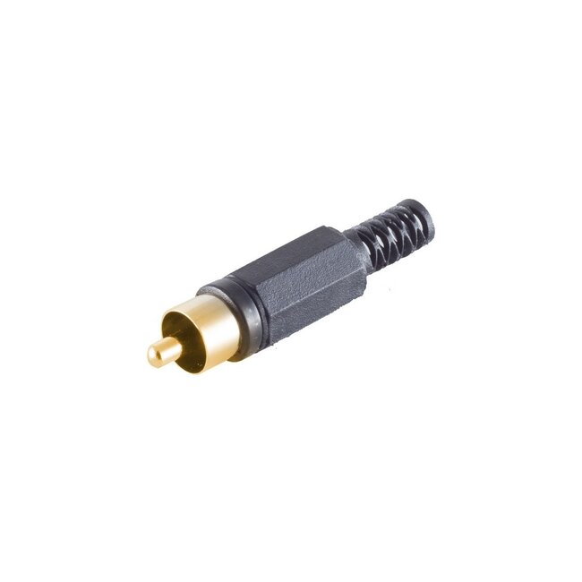 Tulp (m) audio/video connector - verguld - plastic / zwart