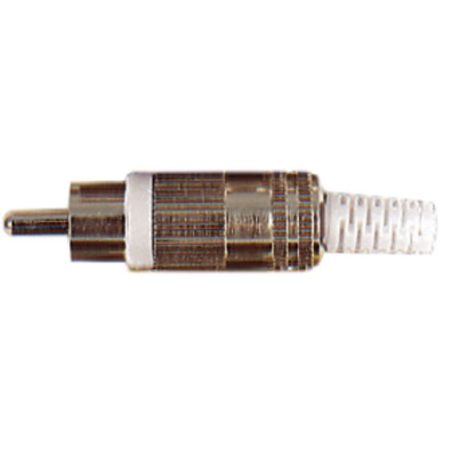 Tulp (m) audio/video connector - tot 6mm - metaal/plastic / wit