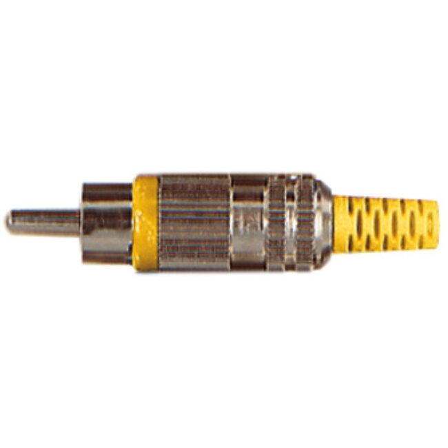 Tulp (m) audio/video connector - tot 6mm - metaal/plastic / geel