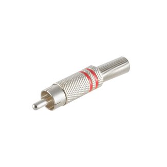 S-Impuls Tulp (m) audio/video connector - tot 6mm - metaal / rood