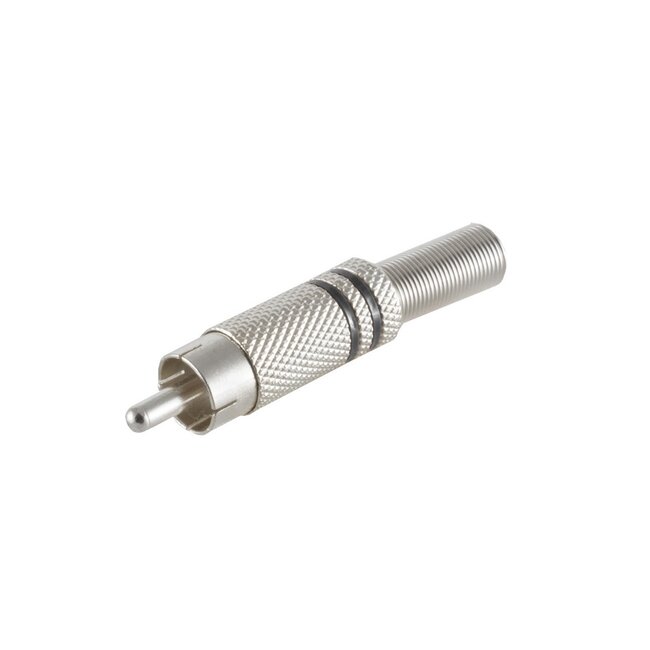 Tulp (m) audio/video connector - tot 6mm - metaal / zwart
