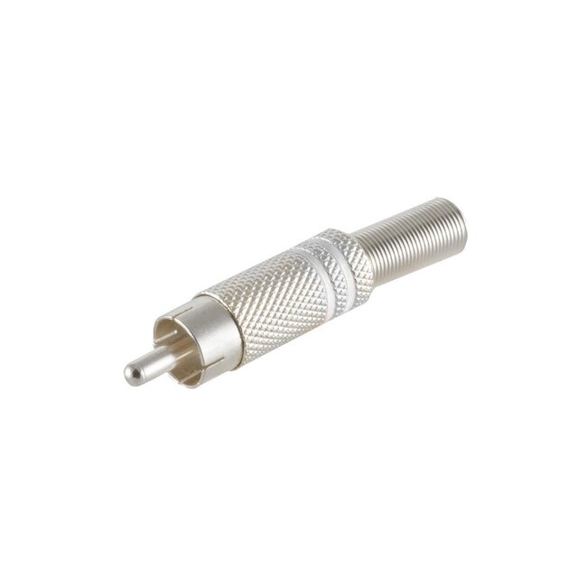 Tulp (m) audio/video connector - tot 6mm - metaal / wit