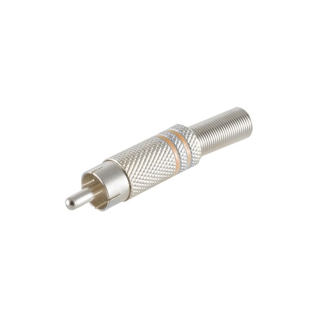 Tulp (m) audio/video connector - tot 6mm - metaal / geel