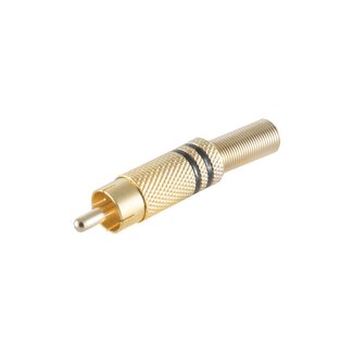 S-Impuls Tulp (m) audio/video connector - tot 6mm - verguld - metaal / zwart