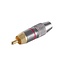 Premium Tulp (m) audio/video connector - tot 7mm - verguld - brons / rood