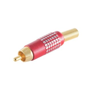 S-Impuls Premium Tulp (m) audio/video connector - tot 8mm - verguld - aluminium / rood