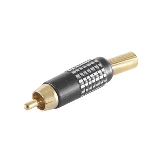 S-Impuls Premium Tulp (m) audio/video connector - tot 8mm - verguld - aluminium / zwart