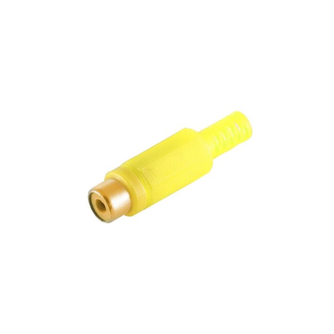 Tulp (v) audio/video connector - verguld - plastic / geel