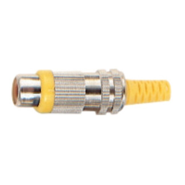 Tulp (v) audio/video connector - tot 6mm - metaal/plastic / geel