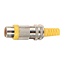 Tulp (v) audio/video connector - tot 6mm - metaal/plastic / geel