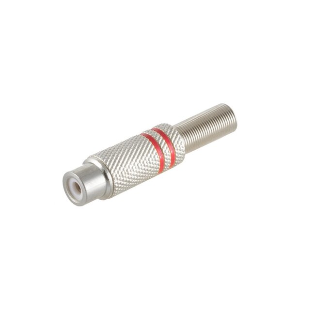 Tulp (v) audio/video connector - tot 6mm - metaal / rood