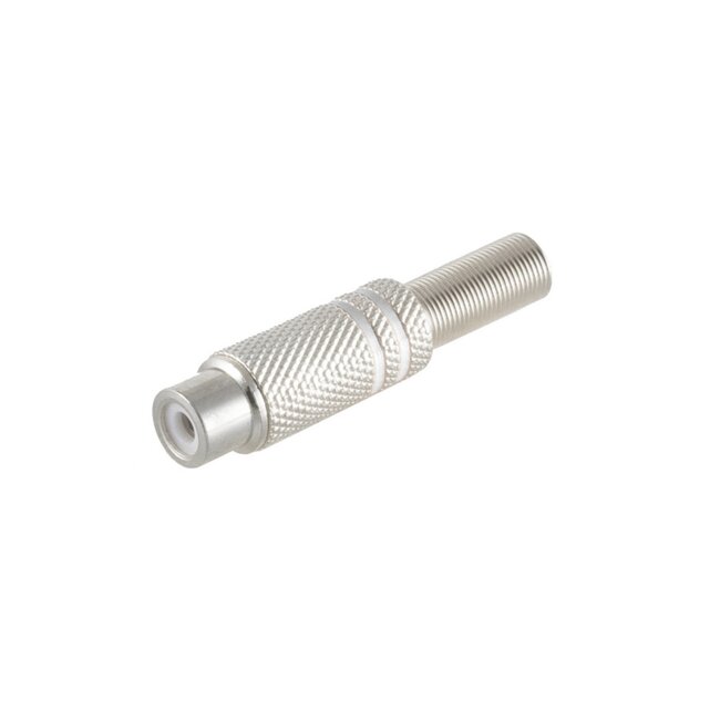 Tulp (v) audio/video connector - tot 6mm - metaal / wit