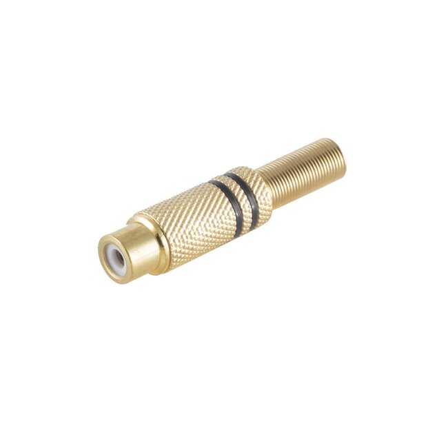 Tulp (v) audio/video connector - tot 6mm - verguld - metaal / zwart