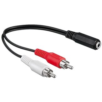 Transmedia Tulp (m) - 3,5mm Jack (v) stereo audio adapter kabel - 0,20 meter
