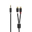 Nedis 3,5mm Jack (m) - Tulp (v) stereo audio adapter kabel / zwart - 0,20 meter