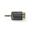 Nedis 3,5mm Jack (m) - Tulp (v) stereo audio adapter - verguld / zwart
