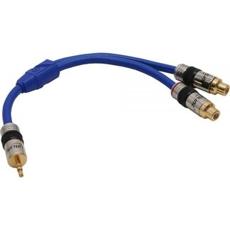 InLine Premium 3,5mm Jack (m) - Tulp (v) stereo audio adapter kabel / blauw - 0,25 meter