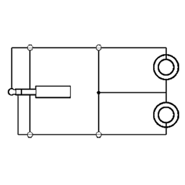 6,35mm Jack (m) - Tulp stereo (v) audio adapter kabel - 0,20 meter