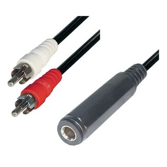 Transmedia Tulp stereo (m) - 6,35mm Jack (v) audio adapter kabel - 0,20 meter