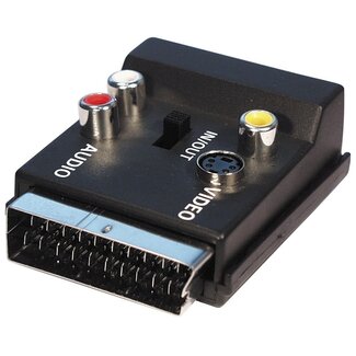 InLine Scart (m) - Scart, Composiet 3RCA en S-VHS (v) adapter / zwart