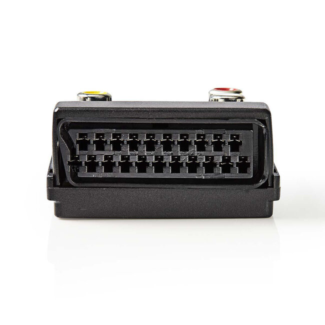 Scart (m) - Scart, Composiet 3RCA en S-VHS (v) adapter / zwart