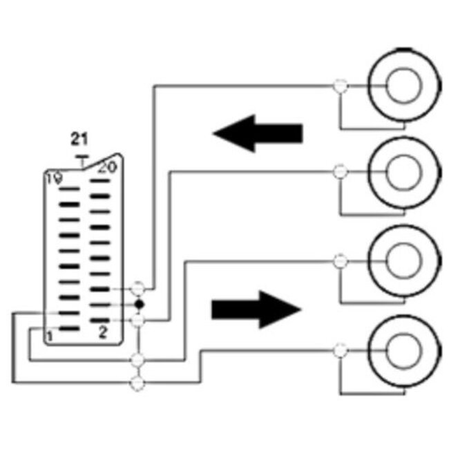 Scart (m) naar Tulp stereo 2x RCA IN + OUT (v) audio adapter / zwart - 0,20 meter