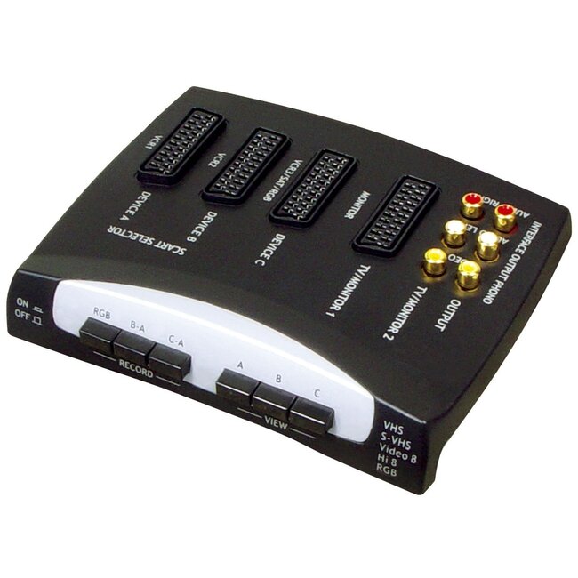 Scart multi-schakelbox met 3 ingangen en 3 uitgangen / zwart