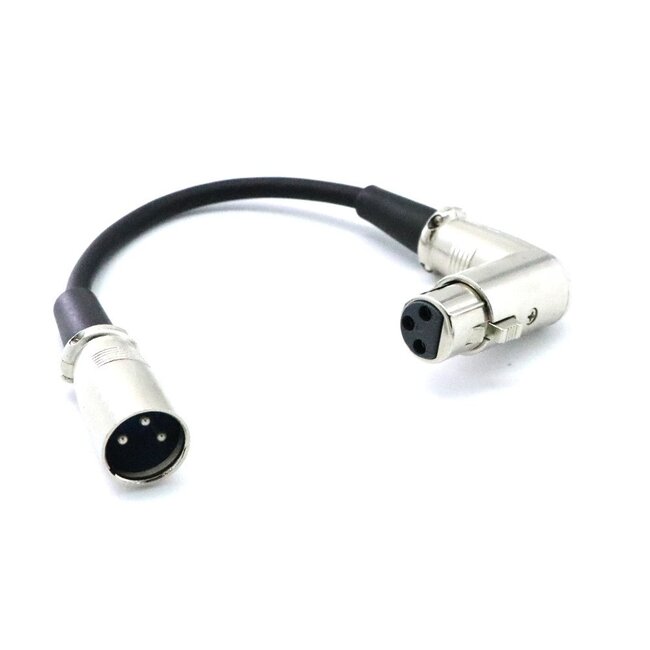 XLR (m) - XLR (v) haakse audio adapter - 0,15 meter