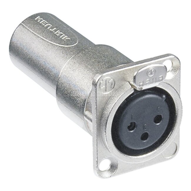 Neutrik NA3FDM XLR (v) - XLR (m) adapter voor paneelinbouw