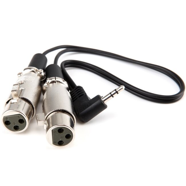 2x XLR (v) - 3,5mm Jack (m) haaks audio adapter kabel - 0,20 meter