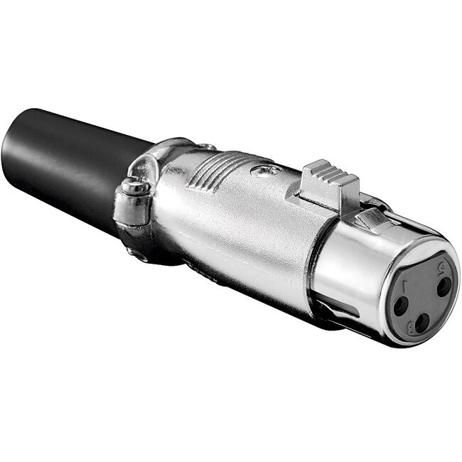 XLR 3-pins (v) connector met rubberen trekontlasting / grijs/zwart