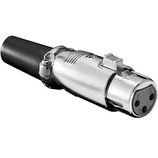 Goobay XLR 3-pins (v) connector met rubberen trekontlasting - verguld / grijs/zwart