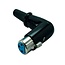 XLR 3-pins (v) haakse connector met rubberen trekontlasting / zwart