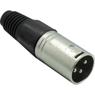 S-Impuls XLR 3-pins (m) connector met plastic trekontlasting - grijs/zwart