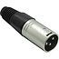 XLR 3-pins (m) connector met plastic trekontlasting - grijs/zwart