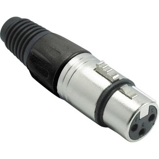 S-Impuls XLR 3-pins (v) connector met plastic trekontlasting - grijs/zwart