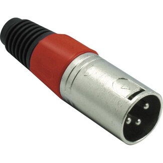 S-Impuls XLR 3-pins (m) connector met plastic trekontlasting - grijs/rood