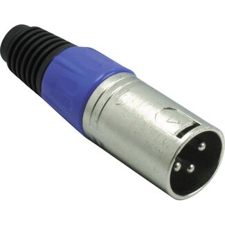 S-Impuls XLR 3-pins (m) connector met plastic trekontlasting - grijs/blauw