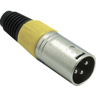 S-Impuls XLR 3-pins (m) connector met plastic trekontlasting - grijs/geel