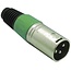 XLR 3-pins (m) connector met plastic trekontlasting - grijs/groen