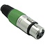 XLR 3-pins (v) connector met plastic trekontlasting - grijs/groen