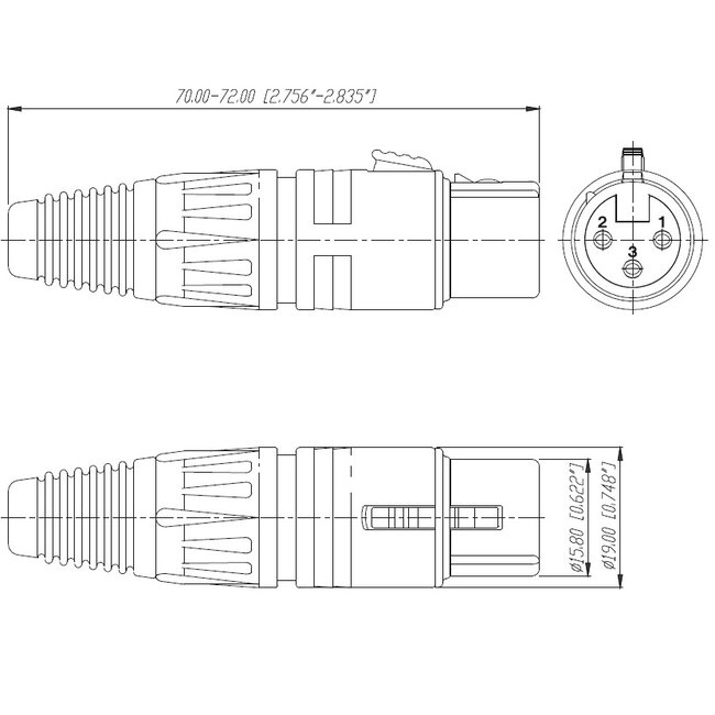 Neutrik NC3FX XLR 3-pins (v) connector / zwart/grijs