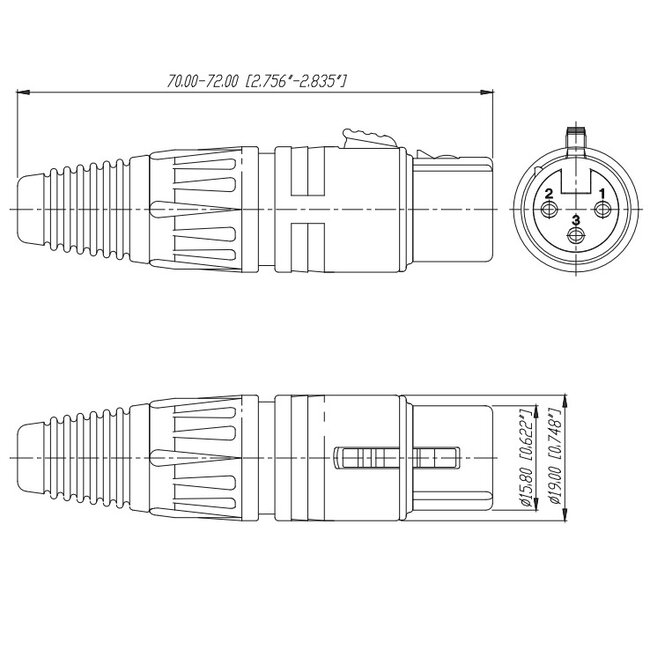Neutrik NC3FX-BAG XLR 3-pins (v) connector / zwart