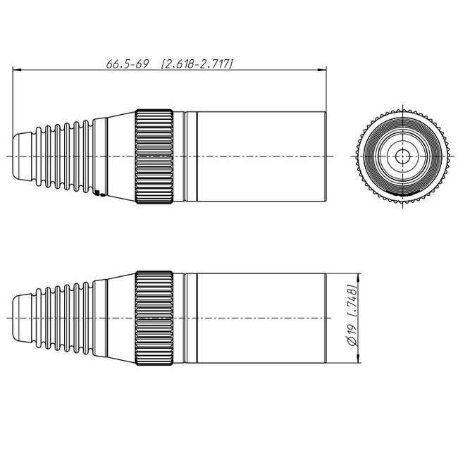 Neutrik NC3MX-HD Heavy Duty IP65 XLR 3-pins (m) connector / zwart/grijs